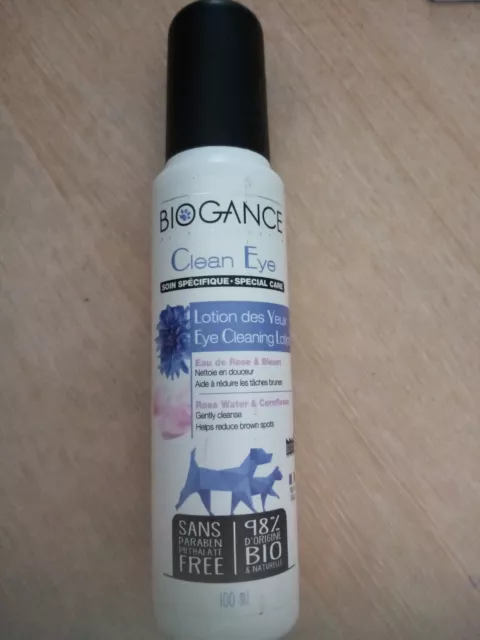 BIOGANCE Soin spécifique Lotion Des Yeux Eau De Rose  Bleuet Chiens chats