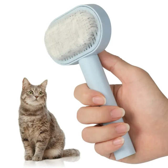 Cat Dog Brush Pet Grooming Hair Removes Loose Undercoat Massage Fur Self Cleanin