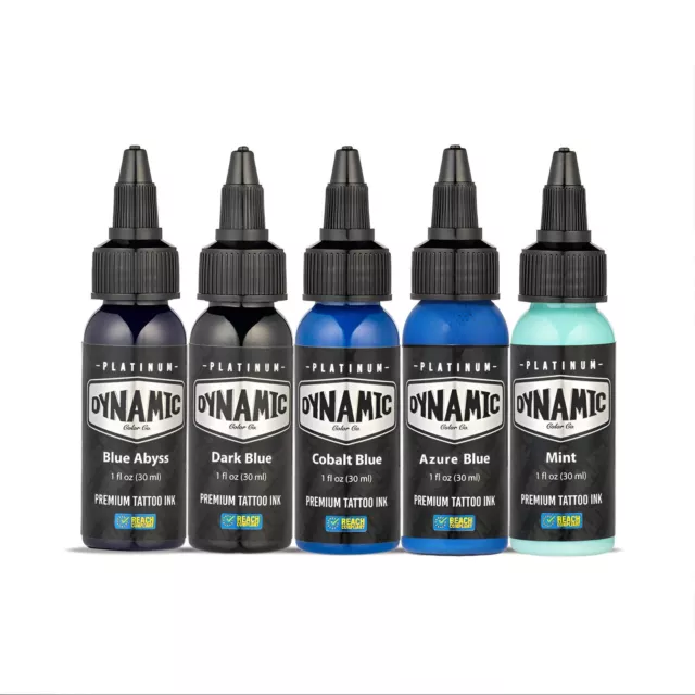 Dynamic Platinum  Tattoo Ink Lagoon Kit 1oz Color Set