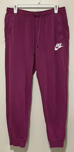 Nike Sportswear Essential Womens Fleece Jogger Size Large Dark Berry Pink Pocket