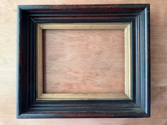 Antique Victorian Wood Deep Picture Frame Gold edge 8 x 10
