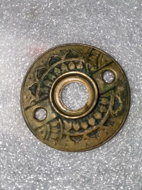 Antique Brass Door Knob Rosette Victorian Eastlake Door Hardware