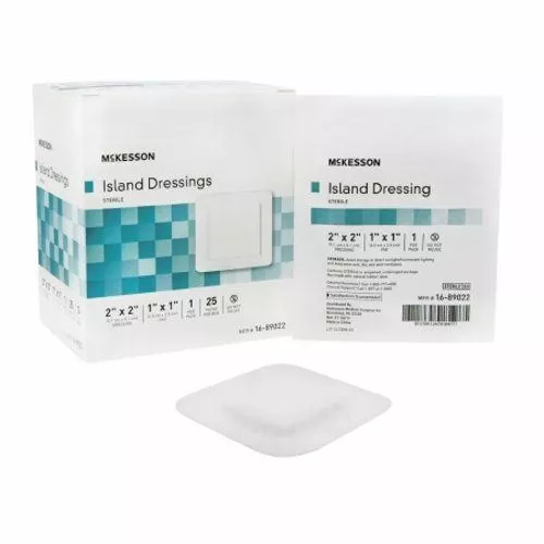 Adhesive Dressing McKesson 2 X 2 Inch Polypropylene / Rayon Square White Sterile