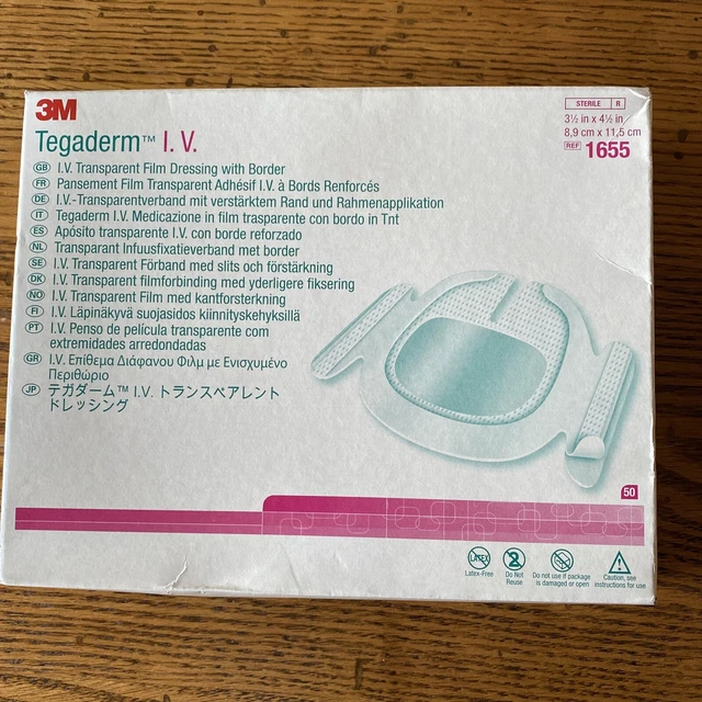 3M TEGADERM I.V. Transparent Adhesive Film Dressing. Ref 1655 Box of