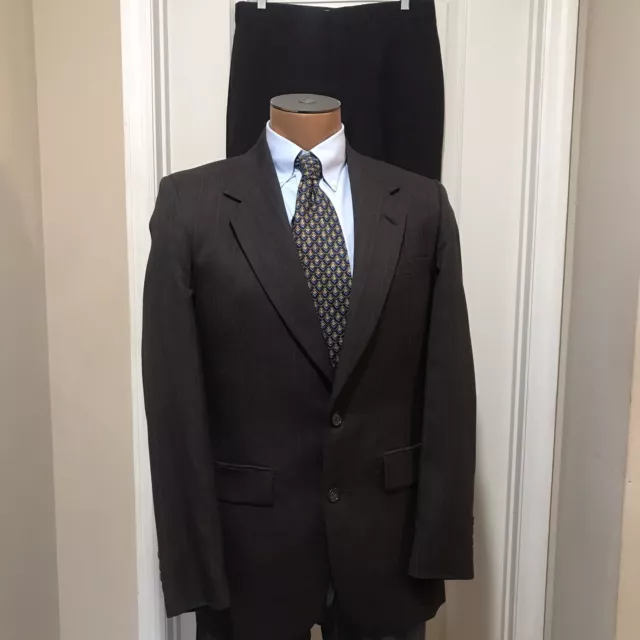 Nino Cerruti Rue Royale Men's 2pc Suit Vintage 100% Wool Brown 40R 31X32.5