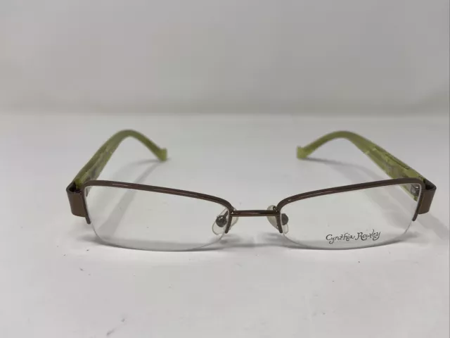 Cynthia Rowley Eyeglasses Frame Cr0227 Gold 50-17-135 Green Half Rim 3944