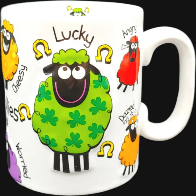 Wacky Woolies Cartoon Sheep Coffee Mug - 10oz Colorful 3D Cute Animals Ireland