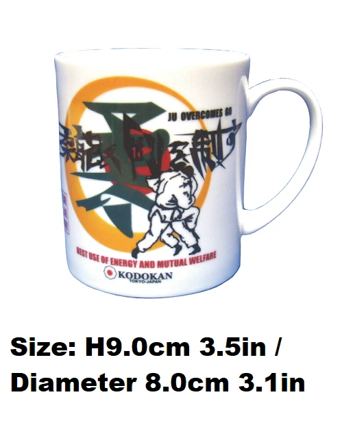 Taza de Judo de Cerámica Kodokan Tamaño: H9.0cm 3.5in / Diámetro 8.0cm 3.1in