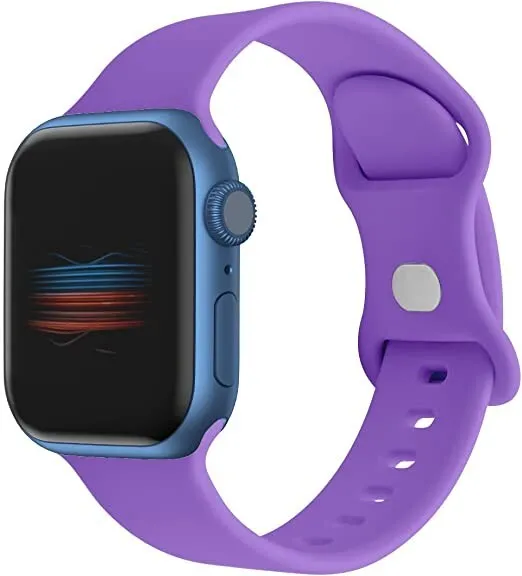 PURPLE Strap for 42/44/45mm Apple Watch 8 7 6 5 4 3 Band Soft Silicone iWatch C4