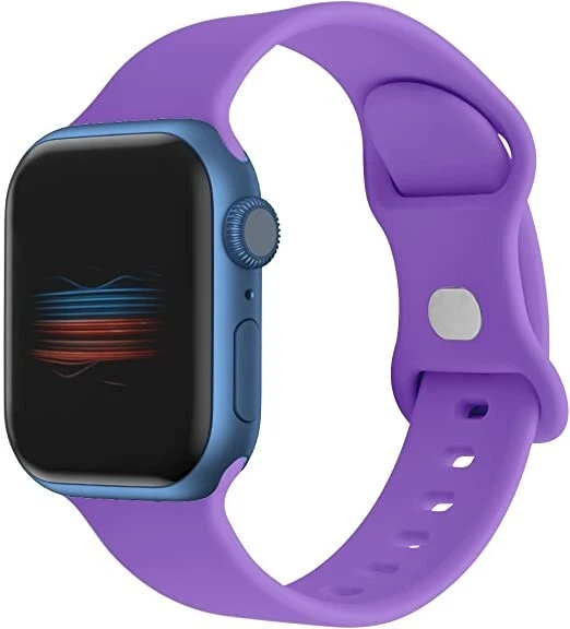 PURPLE Strap for 42/44/45mm Apple Watch 8 7 6 5 4 3 Band Soft Silicone iWatch C4
