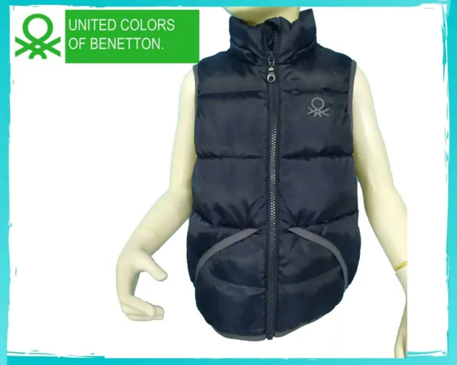 Benetton giubbotto da bambino 3/4 anni gilet imbottito smanicato giacca giacche