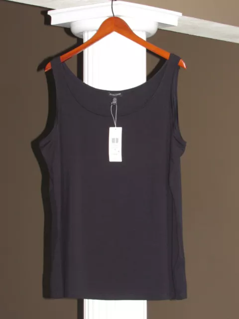 Eileen Fisher Navy Blue Ink FINE TENCEL JERSEY Slim Shell Tank Top Sz 1X NWT $78