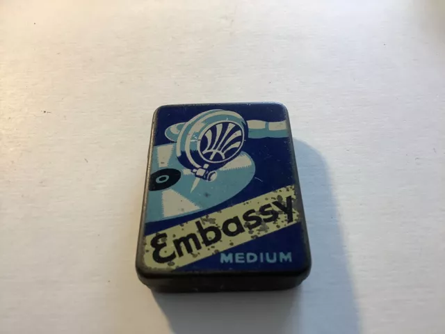 Embassy Gramophone Needle Tin Stylus Graphic Blue 60+ Needles