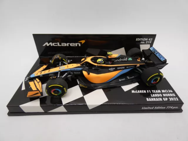 Mclaren F1 Team MCL36 Lando Norris #4 Bahrain GP 2022 Minichamps 1/43 F1