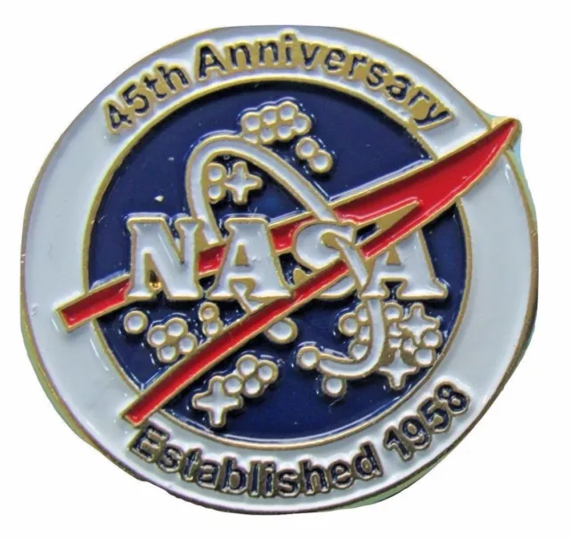 NASA enamel PIN vintage 45th ANNIVERSARY Established 1958 NASA vector LOGO