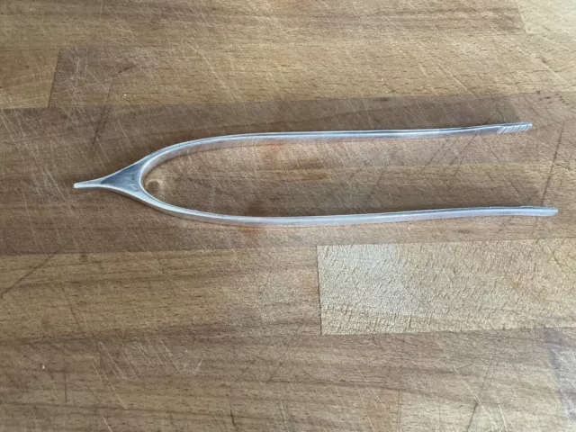 Silver Plated Ice Tongs In The Shape Of A Wishbone.