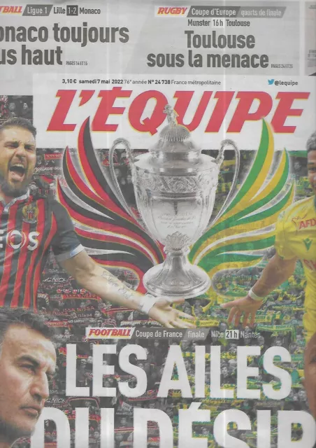 L'EQUIPE n°24738 07/05/2022  Coupe de France: Lens-Nantes/ Kombouaré/ Galtier