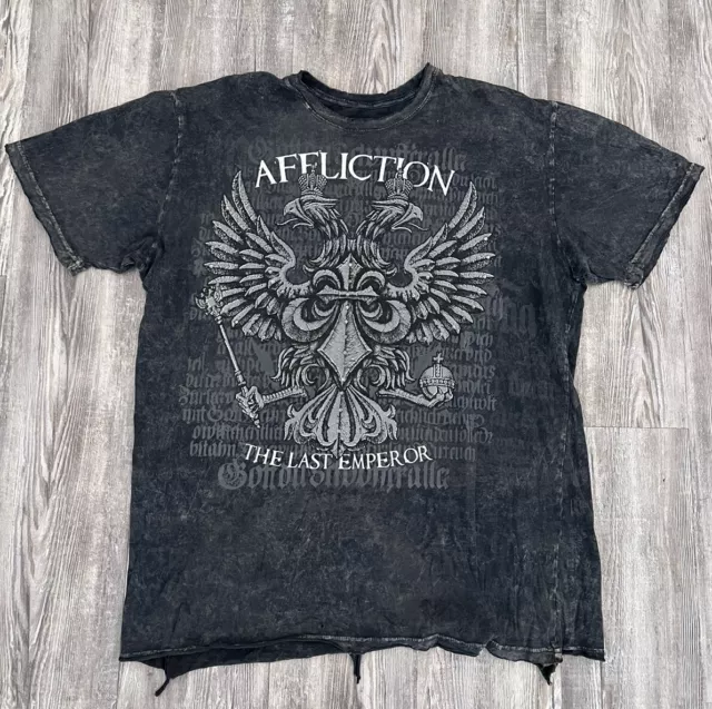 Fedor Emelianenko Affliction Distressed Shirt The Last Emperor Size XXL