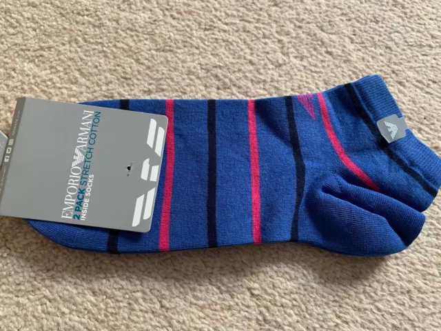 Emporio Armani 2 Pair Pack Of Trainer Socks Size 7-11