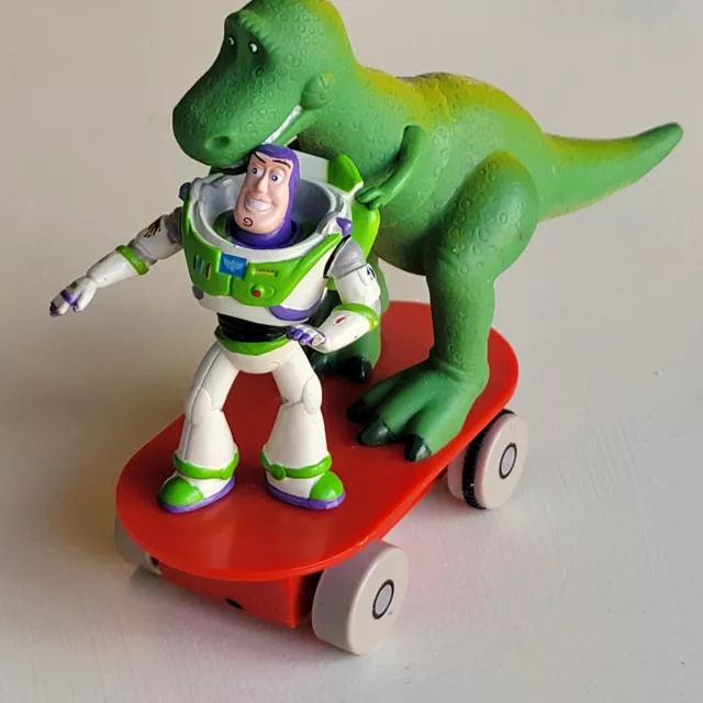 Disney Pixar Toy Story Buzz Lightyear & Rex PullBack Skateboard Disney Store Toy