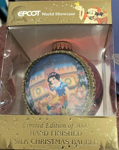 DISNEY PARKS EPCOT Krebs Glas Lauscha Snow White Silk Ornament LE 3000