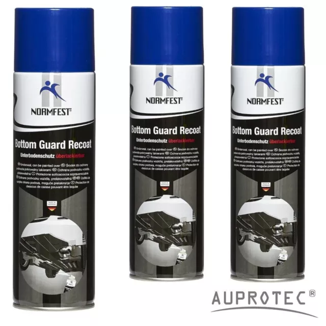 Bajo Protección Del Suelo Pintado Protección de Piedras Negro Spray 3x500ml