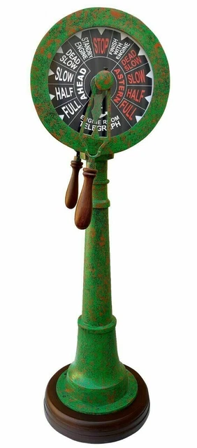 Nautical Ship Telegraph Vintage Marine Collectible Engine Room Green Telegraph