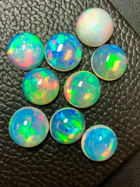 Aaa+++ Opale Cabochon Forme Ronde Welo Opale Naturelle Lâche Pierre...