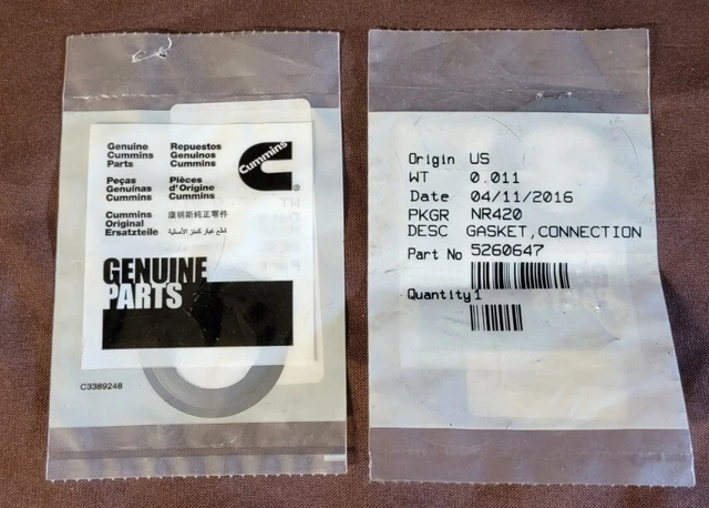 2 Cummins EGR Valve Gaskets 5260647 Cooler Inlet For 6.7L ISB/QSB