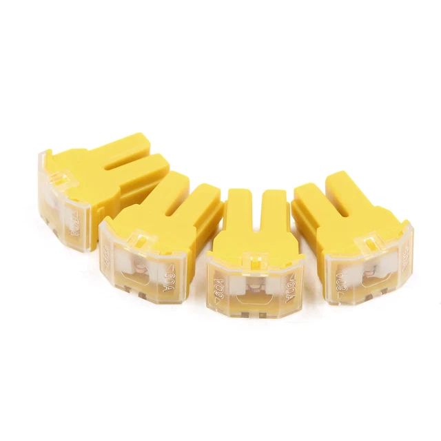 4Pc 60A Boîte Plast Jaune Cartouche PAL Femelle Fusible pour Véhicule Auto