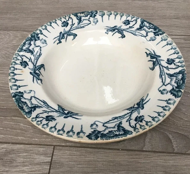 Assiette creuse Ancienne XIX eme LONGWY PAVOTS