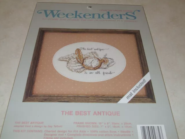 Weekenders Stitchery - Cross Stitch Kit - The Best Antique - New 2