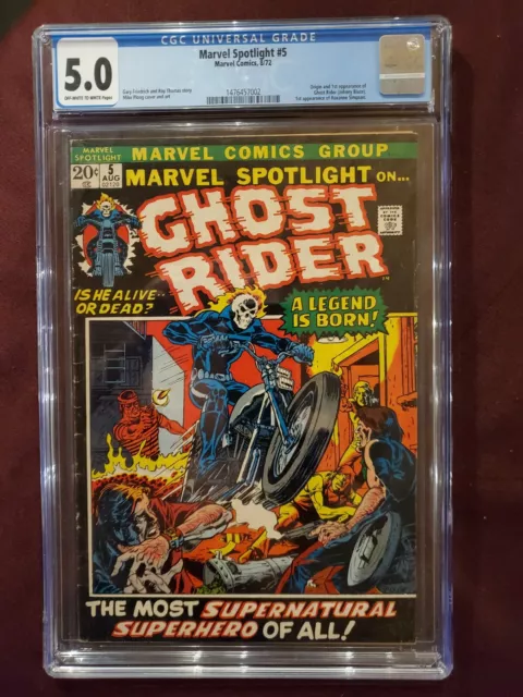 Marvel Spotlight # 5 CGC 5.0 (1st Ghost Rider) Bronze Key 1972