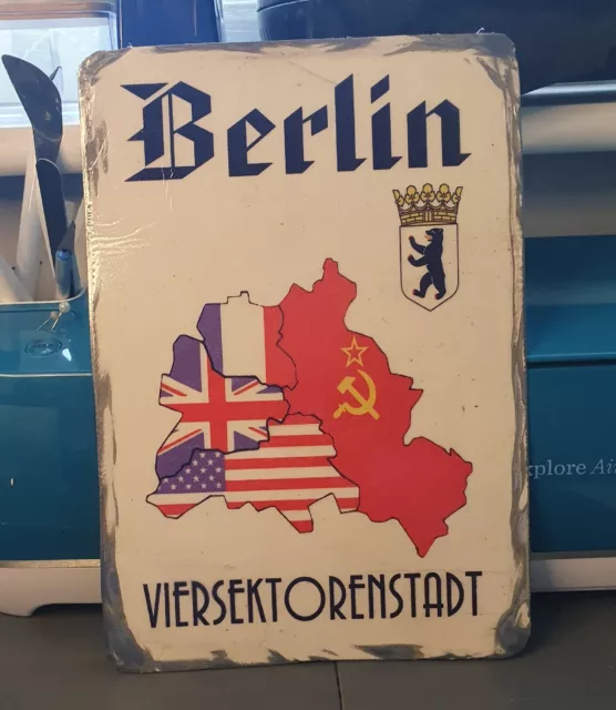 vintage style bar metal tin signs retro Military Berlin British Army bar sign