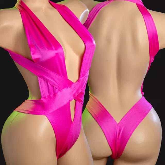 Exotic DanceWear Sexy Stripper 1pc Monokini  W Matching Thong 3