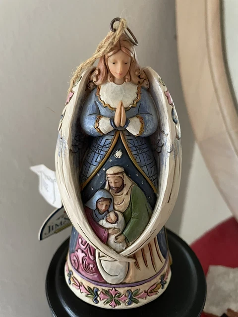 Jim Shore Heartwood Creek ~ "Angel Wings Around Holy Family" Ornament ~ 4023470