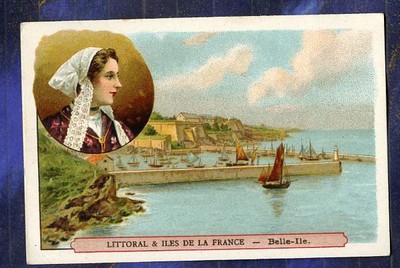 CHROMO 1895-1910 BON-POINT FRANCE LITTORAL ILES CHERBOURG MANCHE NORMANDIE 50 