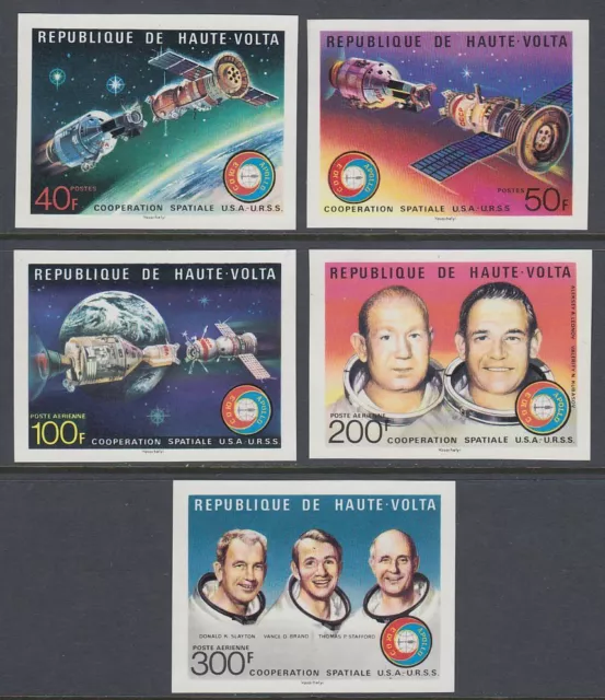 1975 Upper Volta ** Mi.581/85 B Space Space Space Apollo Soyuz