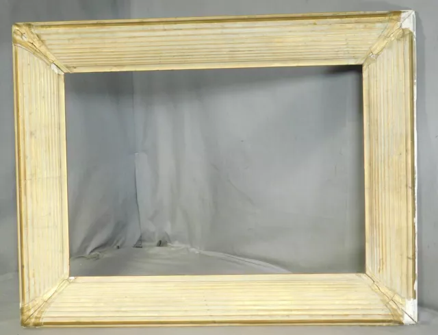 Antique Arts Crafts Gilt Gesso Custom Corner Picture Frame 14x20 AS IS project