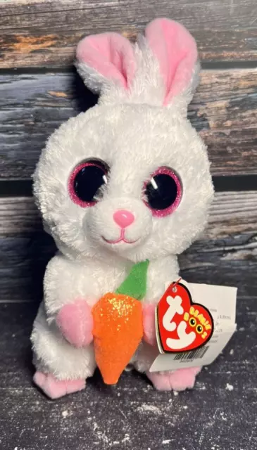 Rare & Retired Ty Baby Beanie Boos~Brunch The Easter Bunny Rabbit 8"~New