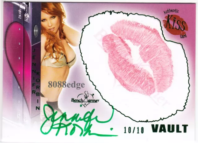 2011 Benchwarmer Vault Kiss Auto: Jennifer Korbin #10/10 Green Autograph 1/1