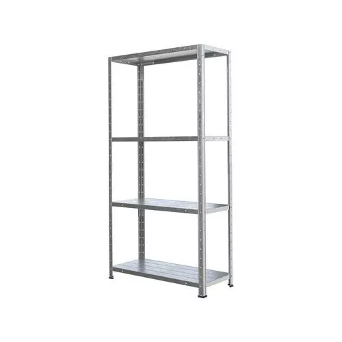 4 Shelf Metal Garage Shed Storage Unit Galvanised Steel 50kg Shelving Book Rack