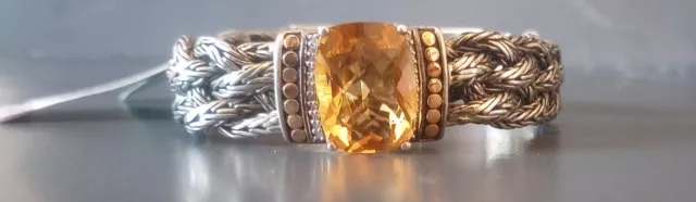 Effy (9-1/6 ct Citrine & Diamond 1/10 ct) Woven Bracelet .925/18k orig.$1,839