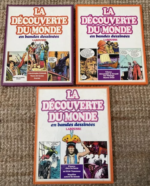Lot EO La découverte du monde En BD Larousse 3 Tomes Cartonnée 10 Histoires