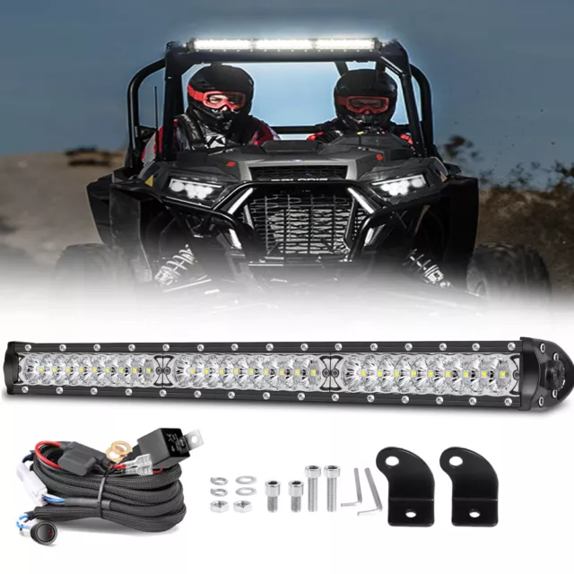 For POLARIS RZR 1000XP 18" Inch LED Light Bar Single Row Work Driving Wiring Kit