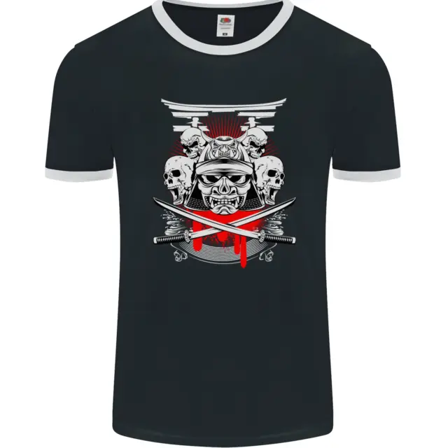 T-shirt Samurai Skulls Giappone Arti Marziali MMA Uomo Ringer FotoL