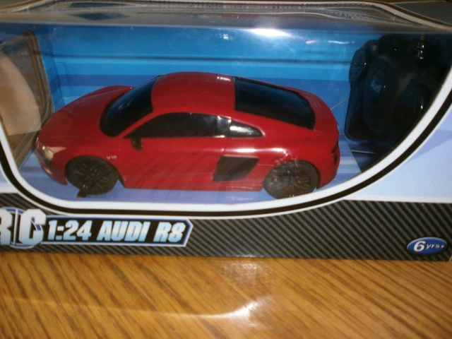 CMJ Licensed Audi R8 GT Remote Control Car – 1:24 Scale, 2.4GHz, Working Lights, Matt Black Finish