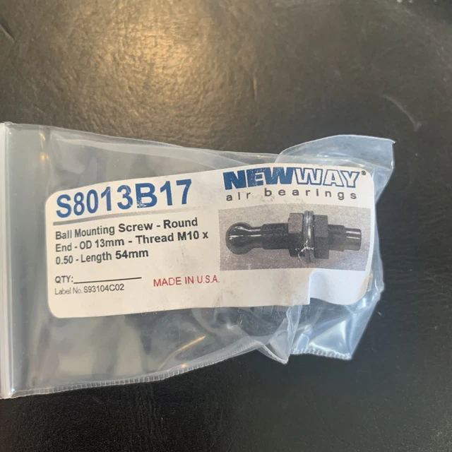 New Way Air Bearings 13mm Diameter / M10x.50 x 54mm lg Ball Screws ROUND *NEW*