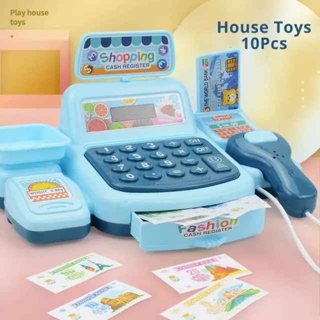 Kids Simulation Toy Cash Register Checkout Till Sound Working Scanner Shopping