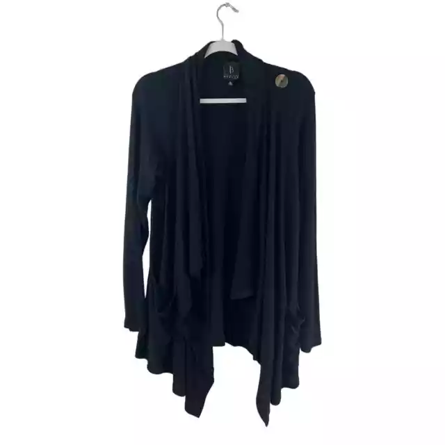 B Collection by Bobeau Black Cardigan Sweater Long Sleeves Open Front